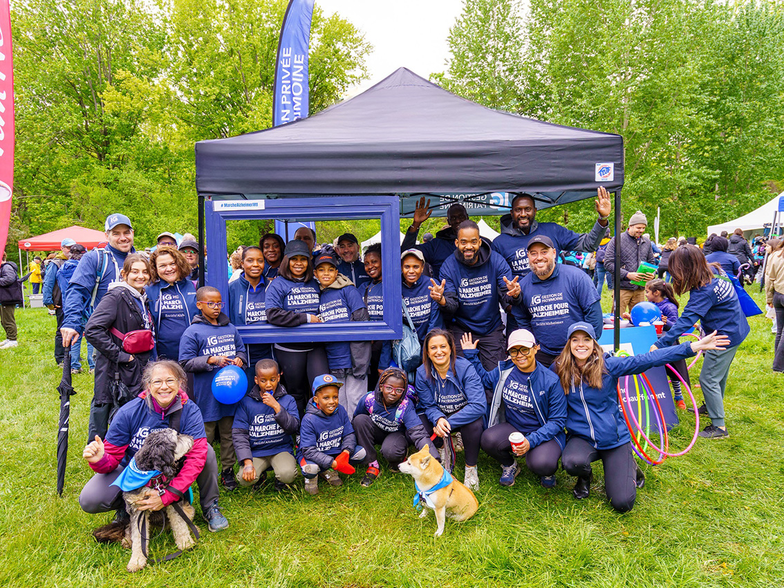 Smiling family ready to start the IG Wealth Management Walk for Alzheimers