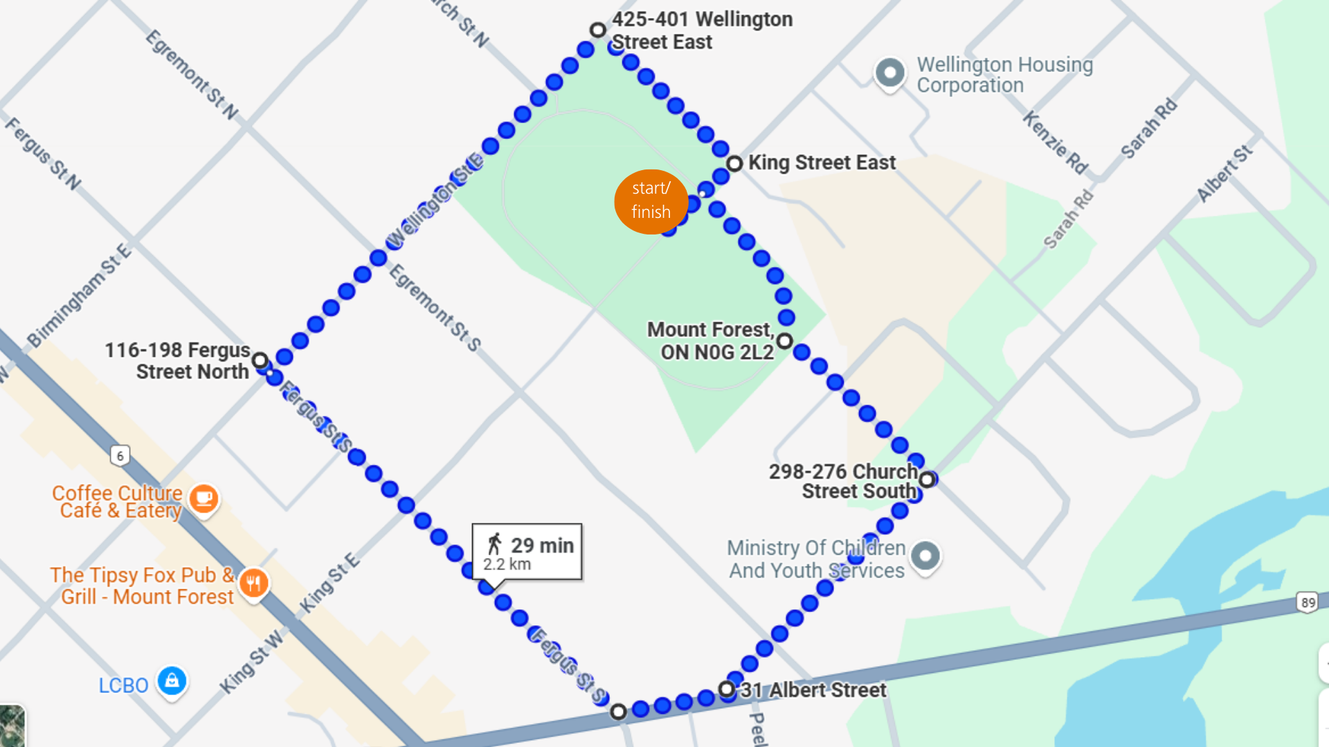 Mount Forest route.png