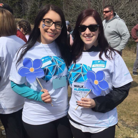 Sara and a friend at an IG Wealth Management Walk for Alzheimer’s event in 2018