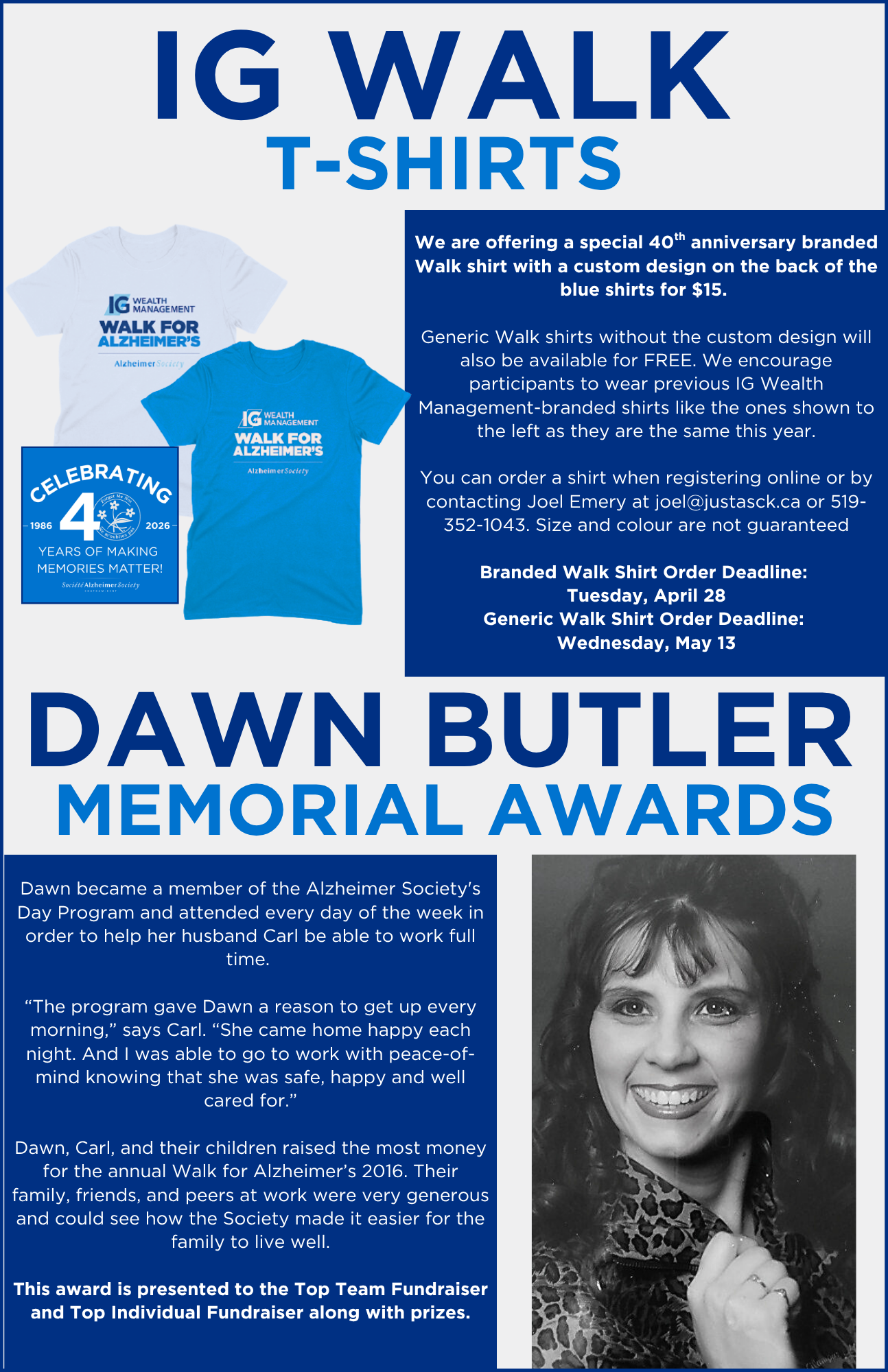 Shirt &amp; Award Info