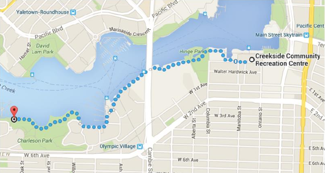 Vancouver Walk route