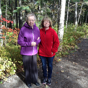 Mom enjoyed walking in the woods!