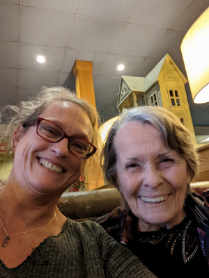 My mom and I are having a fun visit!