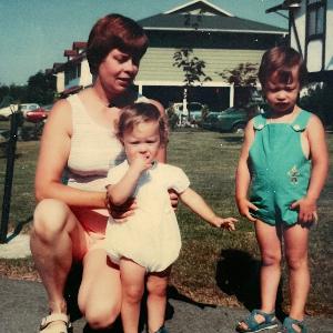 My mom, Fran, with April and I