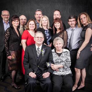 Mom & Dad Wilkie with their children and their spouses at their 60th Anniversary Party