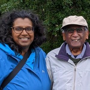 My Dad & I walking in the 2024 Walk for Alzheimer's.