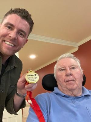 Sharing Last Year's run and fundraising success with Dad